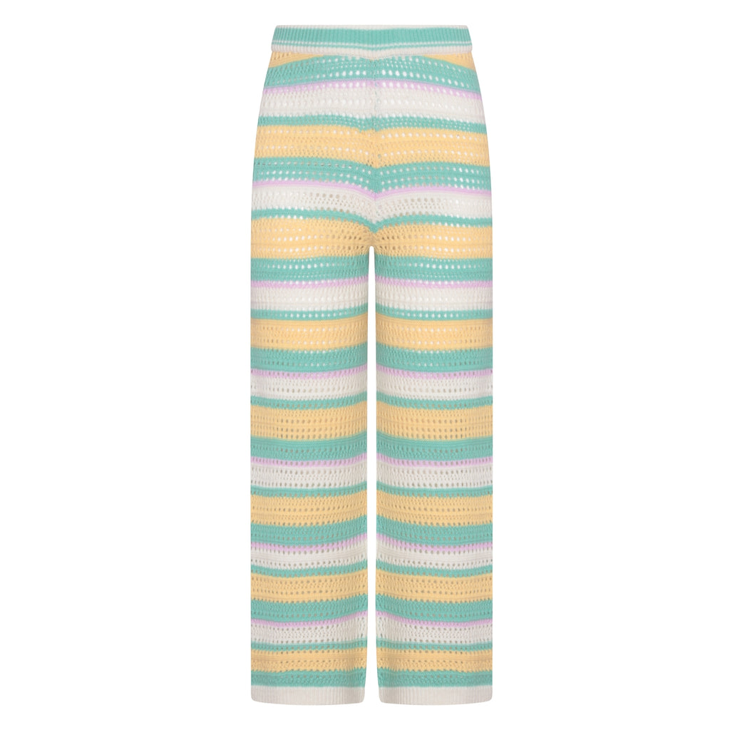 Cream, Green, Yellow & Pink Crochet Pants