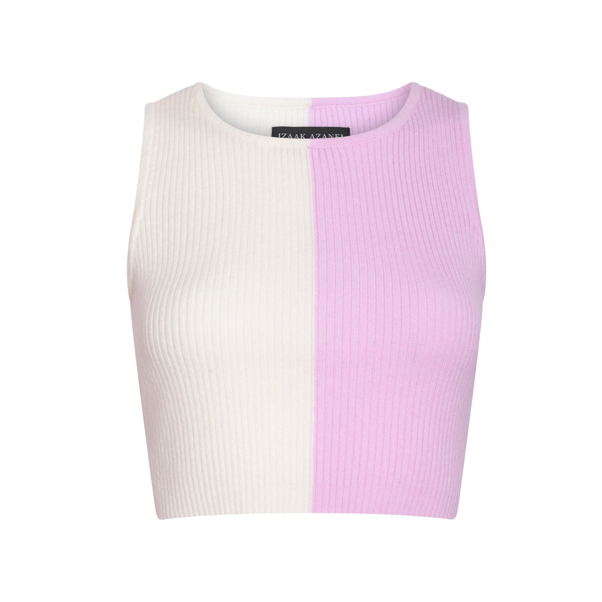 Cream & Pink Colour Block Crop top