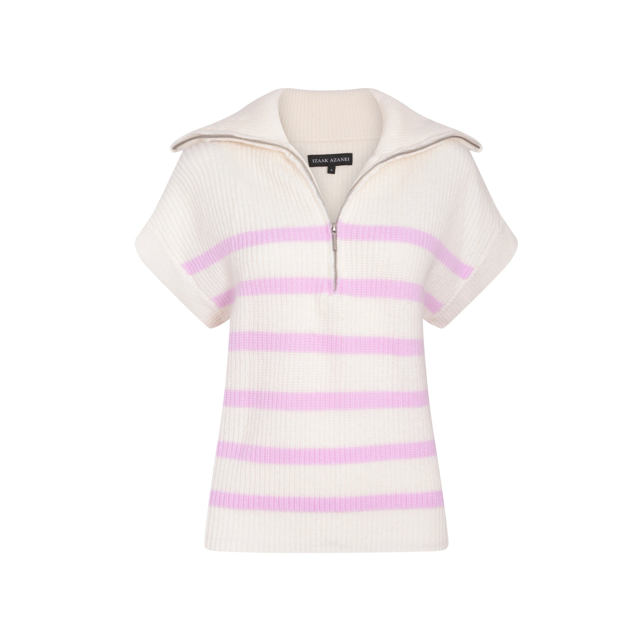 Cream & Pink Sleeveless Sweatshirt