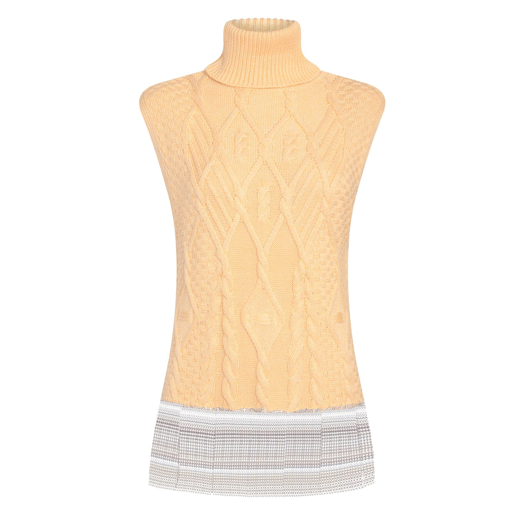 Yellow Crystal Embellished Sleeveless Top