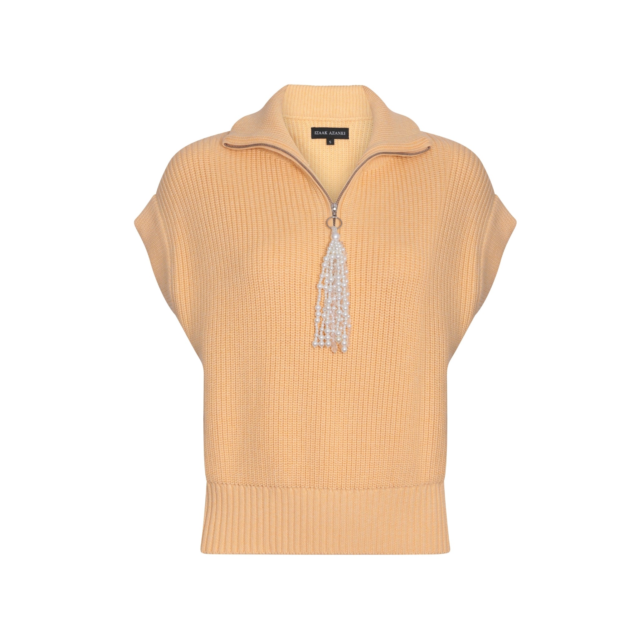Yellow Sleeveless Zipped Sweatshirt