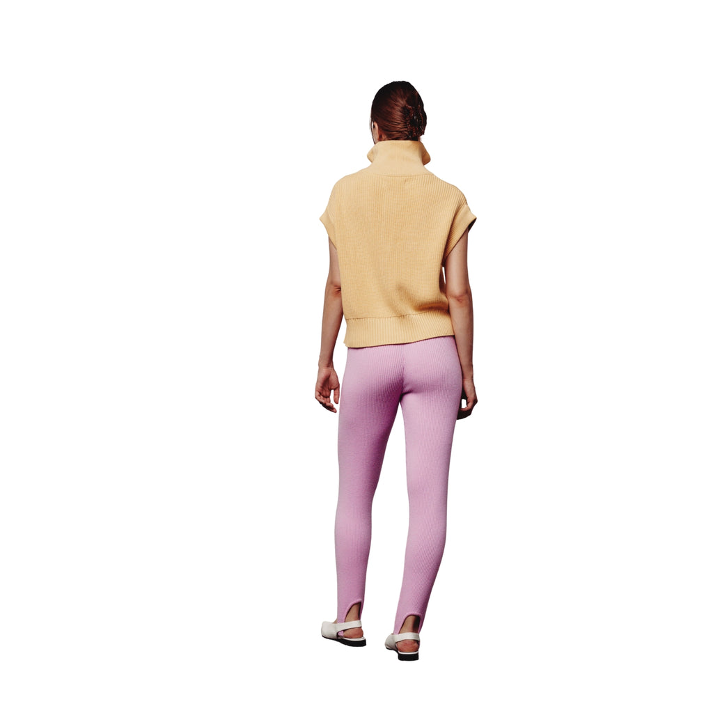 Yellow Sleeveless Zipped Sweatshirt