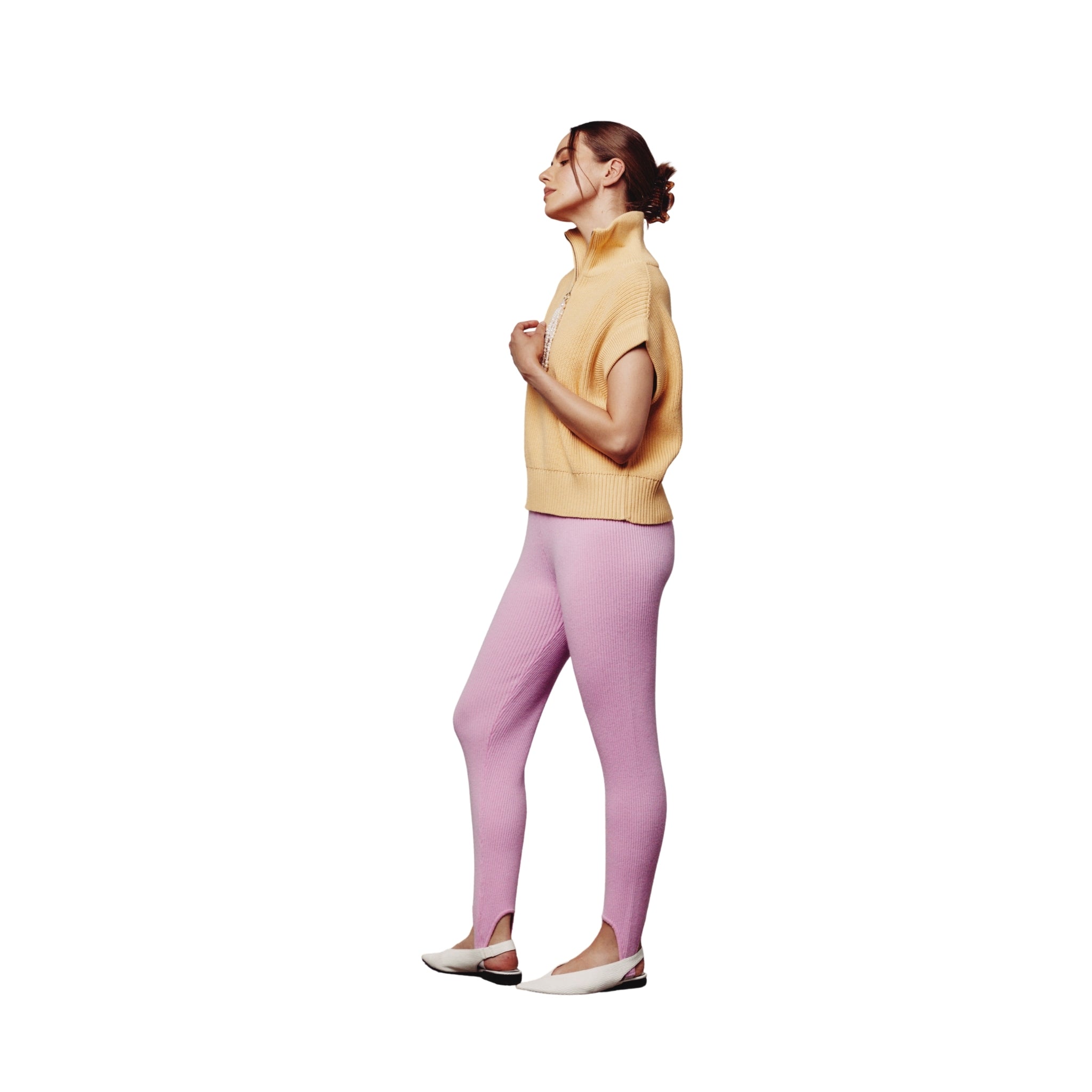 Yellow Sleeveless Zipped Sweatshirt