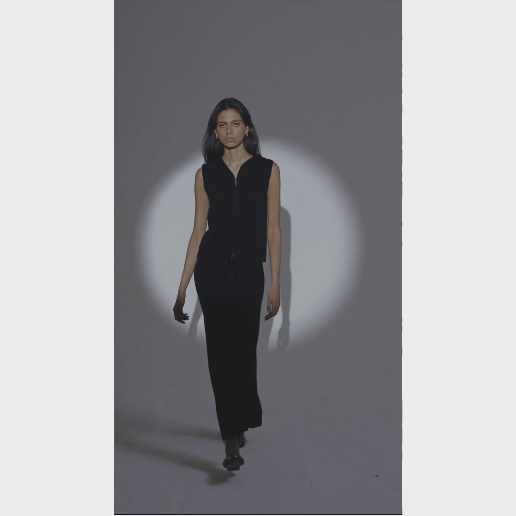 The Straight Drawstring Pants in Black