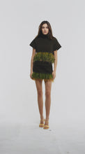 Load and play video in Gallery viewer, Feather Trim Mini Skirt in Olive
