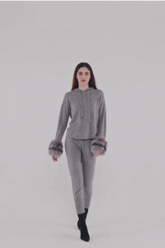 Fox Cuff Hoodie in Mist