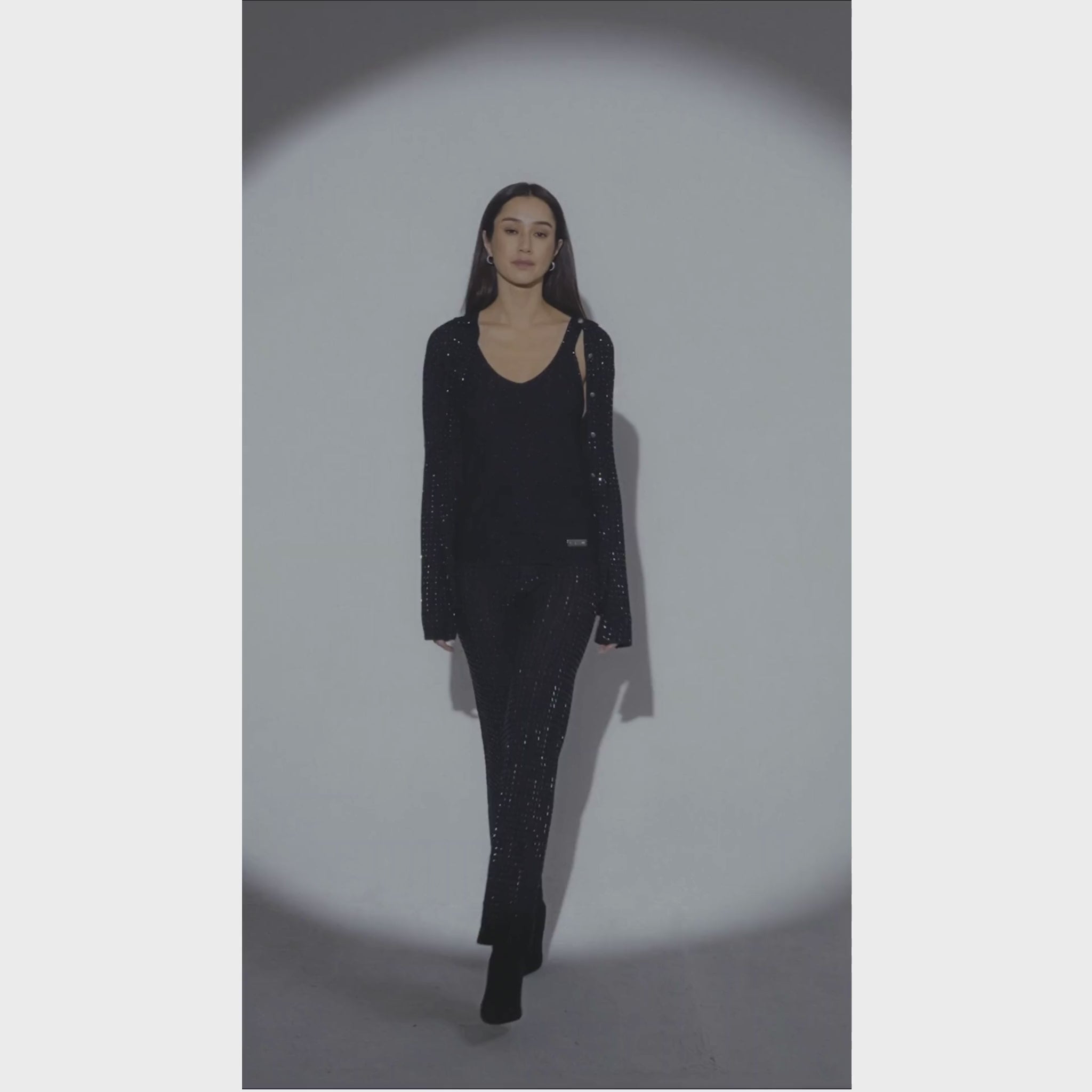 The Crystal Shirt Cardigan in Black