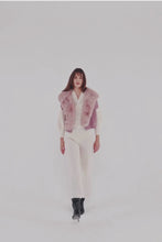 Load and play video in Gallery viewer, Dual Tone Faux Collar Cardigan in Blush and Cloud
