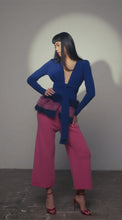 Load and play video in Gallery viewer, Trim Cardigan in Cobalt
