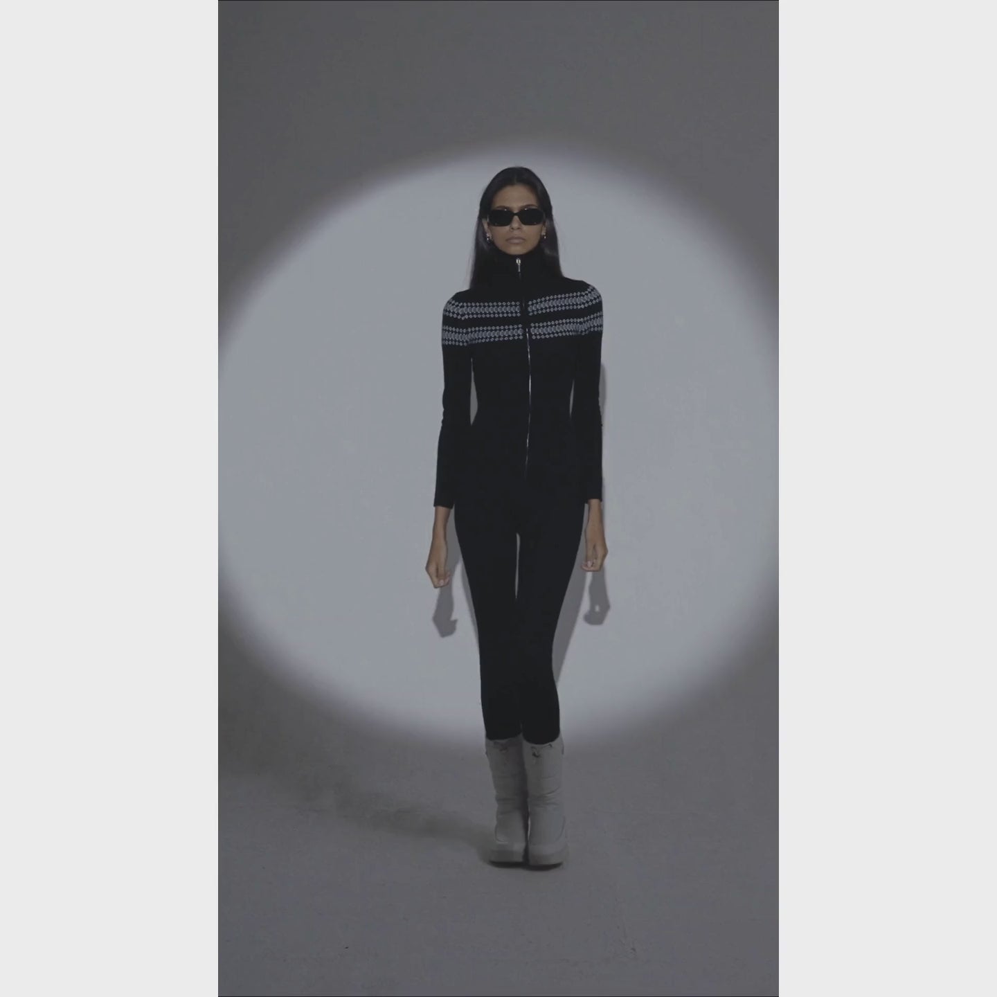 The Geometric Pattern Jumpsuit in Black