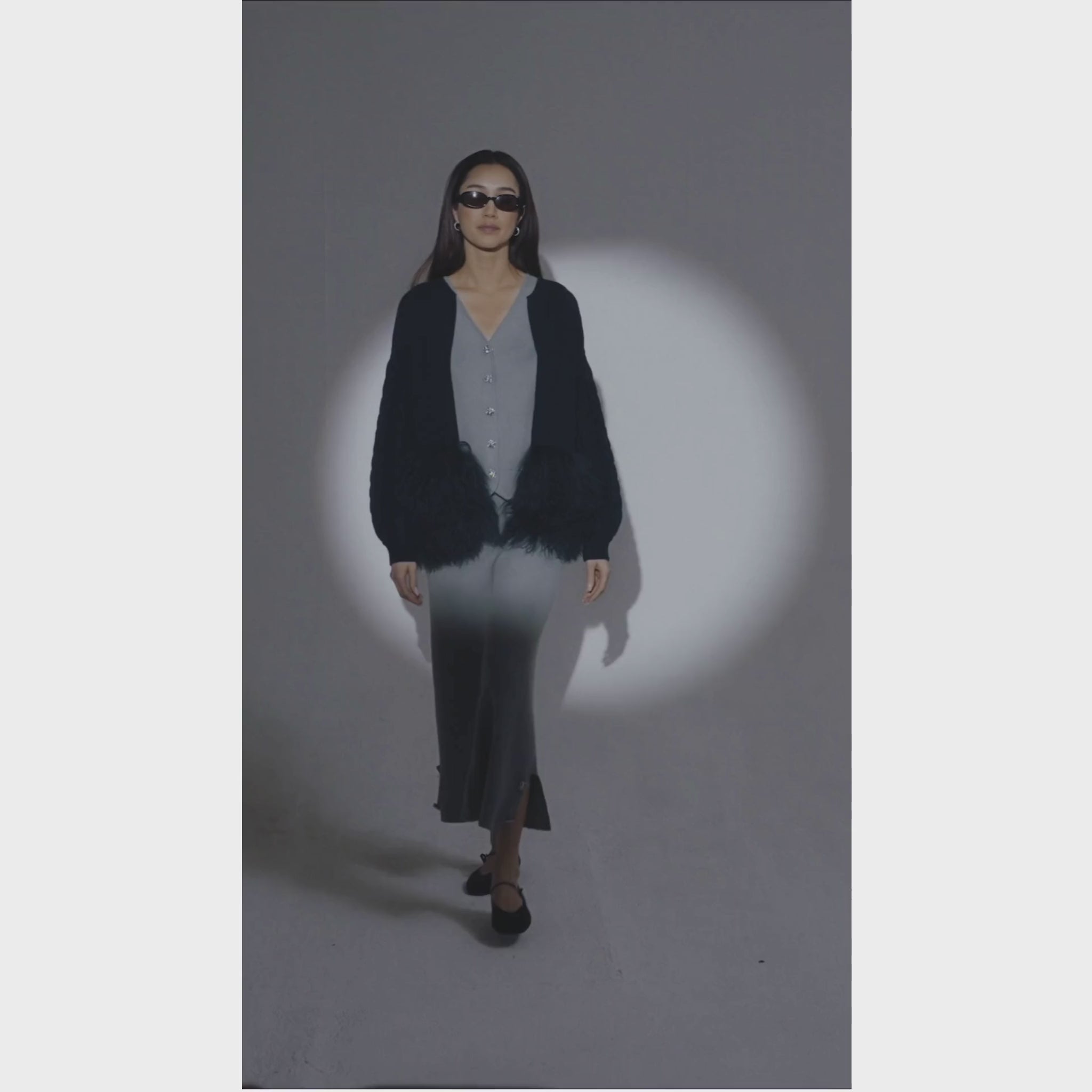 The Cable Knit Jacket with Shearling Trim in Emerald