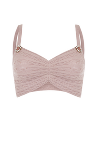 Embellished Cable Cropped Top