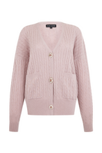 Load image into Gallery viewer, Rose Embellished Cable Cardigan

