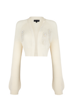 Load image into Gallery viewer, Cream Embellished Cropped Cardigan

