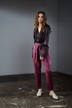 Load image into Gallery viewer, Purple High Waisted Tapered Pants
