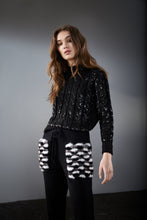 Load image into Gallery viewer, Black Cable Knit Sequin Jumper
