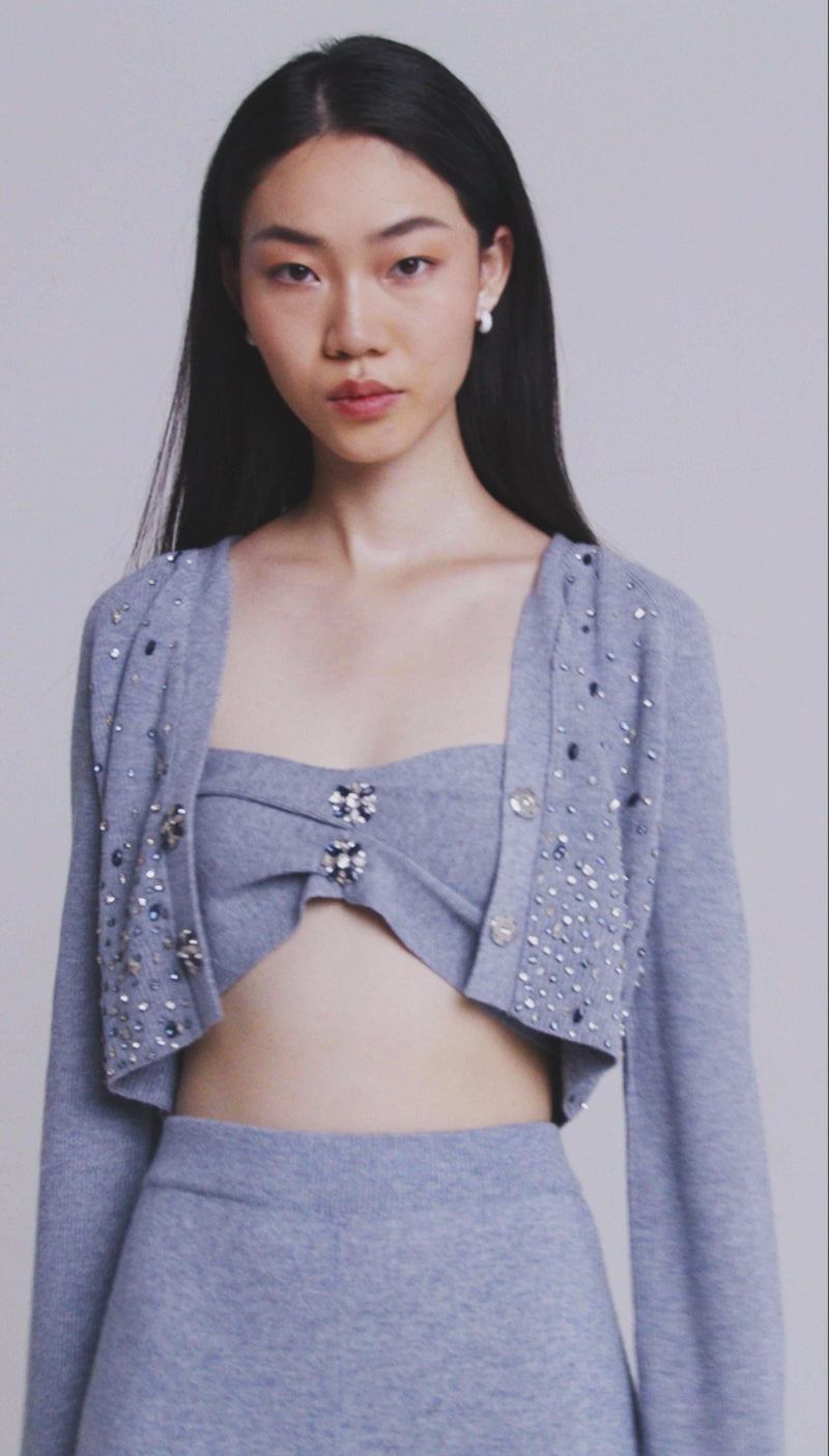 Grey Bandeau Crop Top
