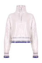 Load image into Gallery viewer, White Sequin Zip Jumper
