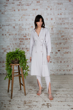 Grey Belted Coat