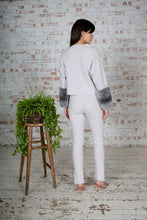 Load image into Gallery viewer, Grey Tie Detailed Chiinchilla Cuff Sweater
