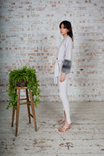 Load image into Gallery viewer, Grey Tie Detailed Chiinchilla Cuff Sweater
