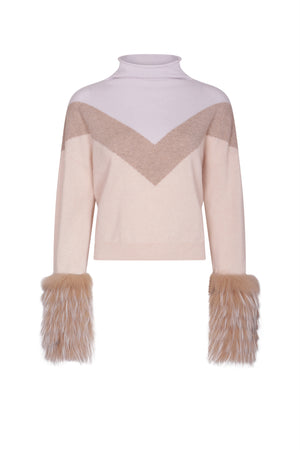 Colour Block High Neck Sweater