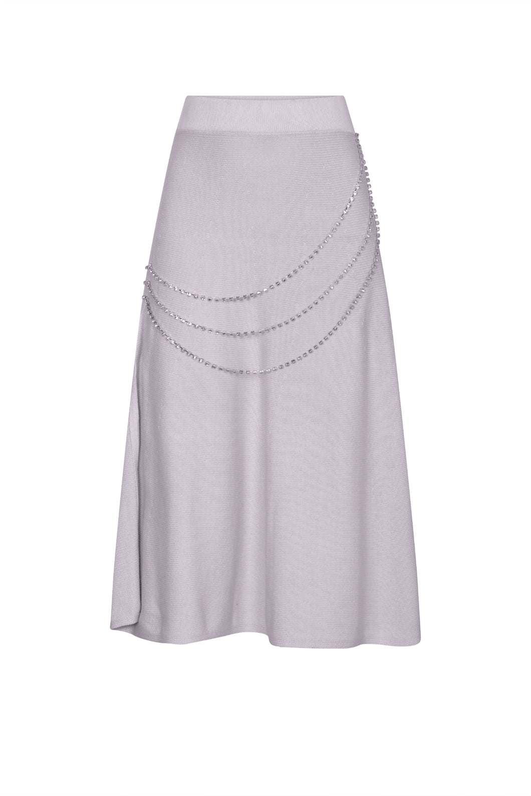 Grey Crystal Chain Embellished Skirt