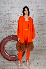 Load image into Gallery viewer, Orange Shearling Trim Coat

