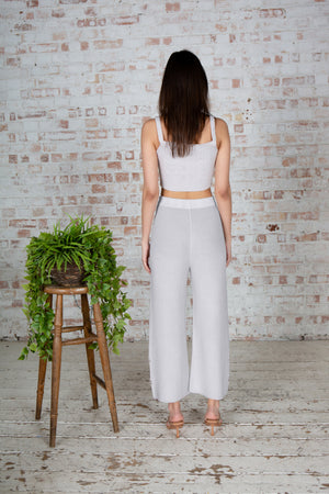 Grey Embellished Cropped Top
