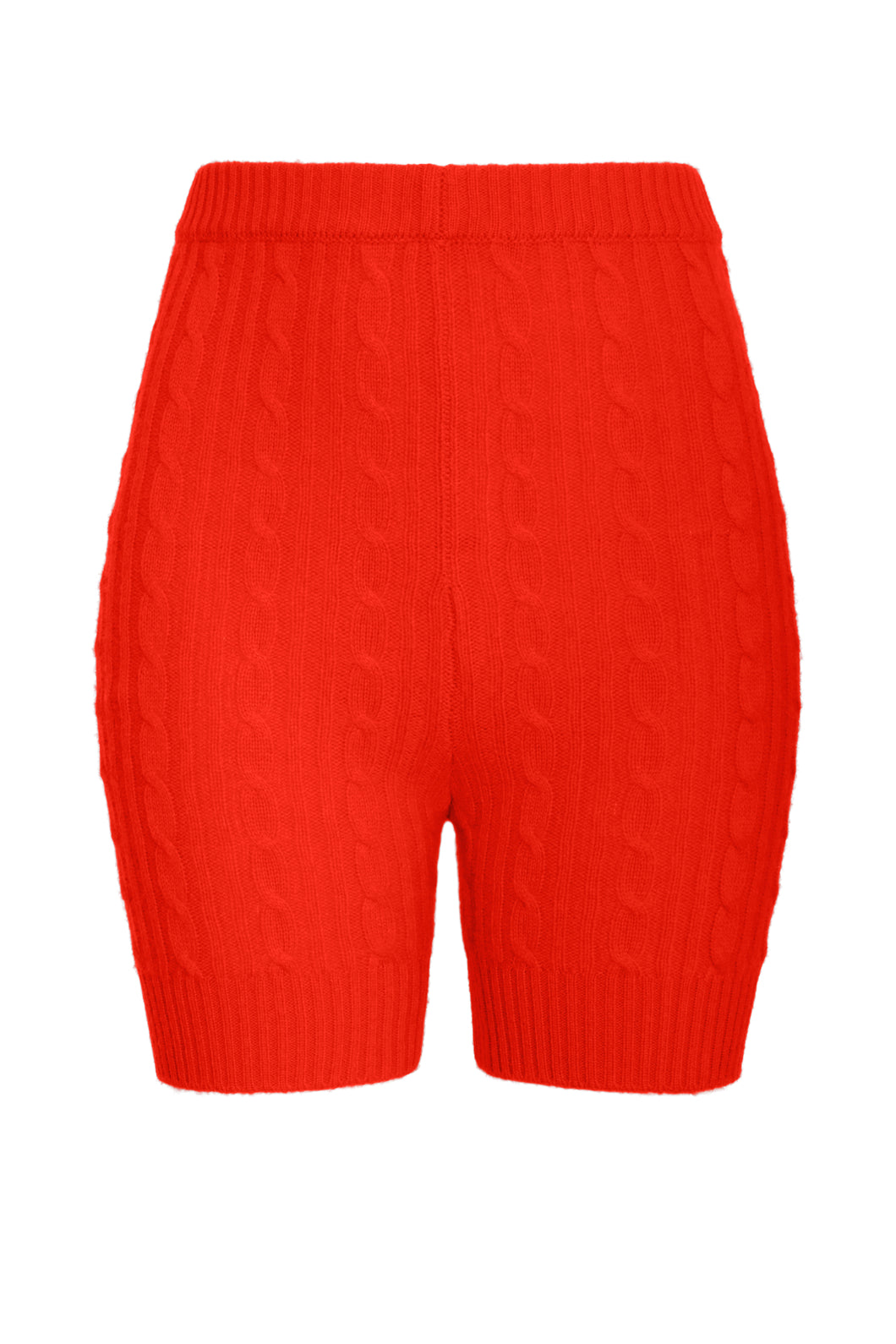 Orange Knit Biker Shorts