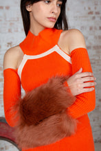 Load image into Gallery viewer, Orange Off Shoulder Cuff Sweater
