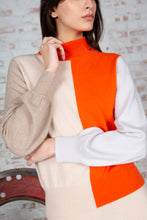 Load image into Gallery viewer, Colour Block Polo Neck Sweater
