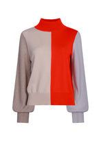 Load image into Gallery viewer, Colour Block Polo Neck Sweater
