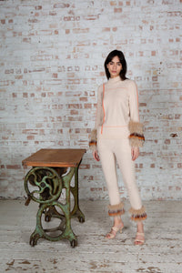 Embellished Jacquard Trim Pants