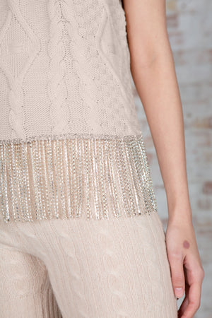 Crystal Embellished Sleeveless Top