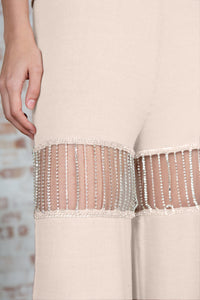 Crystal Chain Embellished Pants