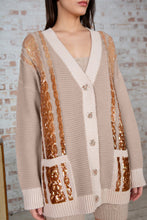 Load image into Gallery viewer, Sequin Embellished Cable Cardigan
