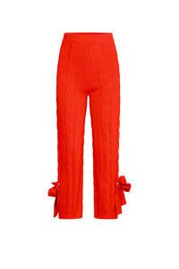 Orange Bow Detailed Pants