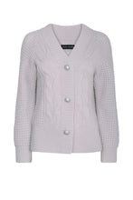 Load image into Gallery viewer, Grey Embellished Cable Cardigan
