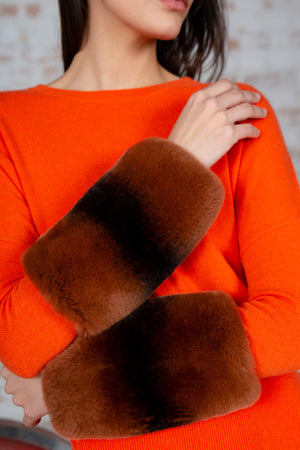 Orange Chinchilla Cuff Sweater