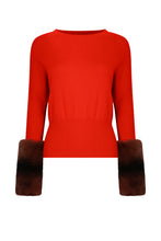 Load image into Gallery viewer, Orange Chinchilla Cuff Sweater
