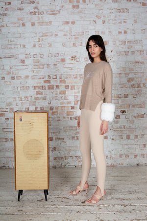 Embroidered Faux Cuff Sweater
