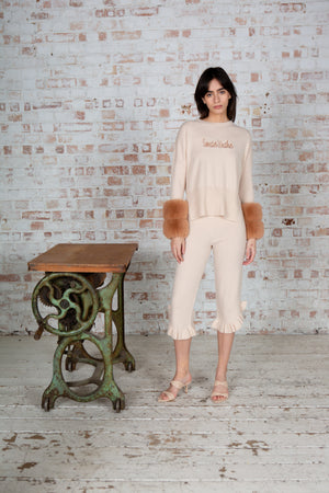 Embroidered Faux Cuff Sweater
