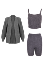 Load image into Gallery viewer, IA Essentials: Charcoal Grey Biker Shorts Set
