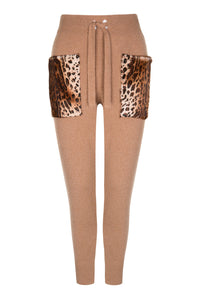 Caramel Leopard Pattern Pocket Pants