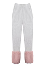 Load image into Gallery viewer, Grey Faux Fur Trim Pants
