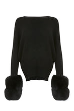 Load image into Gallery viewer, Black Fox Cuff Sweater
