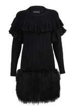 Load image into Gallery viewer, Black Ruffle Trim Dress
