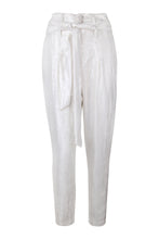 Load image into Gallery viewer, White Sequin High Waisted Tapered Pants
