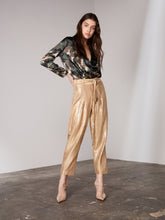 Load image into Gallery viewer, Caramel High Waisted Sequin Tapered Pants

